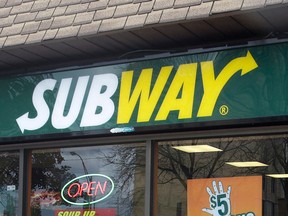 The sign at a Subway restaurant in Windsor, Ont. is shown in this 2008 file photo. (Scott Webster / The Windsor Star)