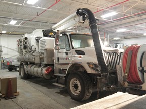 One of the City of Windsor's Vactor 2100 Plus combination sewer cleaning/vacuum trucks. The city plans on buying a new one at a price of $372,435. Photographed Feb. 3, 2014. (Jason Kryk / The Windsor Star)