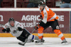 Essex’s Michael Popel, right, is checked by Dorchester’s Jordan Fuller at the Essex Centre Sports Complex in Essex. (TYLER BROWNBRIDGE/The Windsor Star)