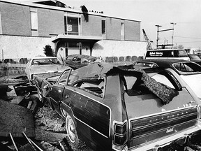 The Windsor Curling Club that was destroyed by a tornado April3 1974, killing eight people. A ninth person died nine months later. (Windsor Star Files)