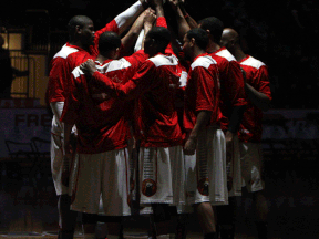 The Windsor Express get ready to take on the Mississauga Power at the WFCU Centre. (TYLER BROWNBRIDGE/The Windsor Star)