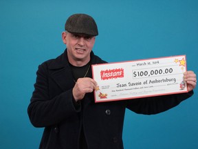 Jean Savoie of Amherstburg won $100,000 in an OLG lottery. (Handout)