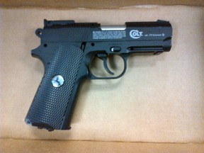 A Colt Defender BB pistol is pictured in this Windsor police handout photo. (FILES/The Windsor Star)