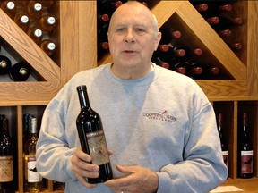 Tom O'Brien, owner of Cooper's Hawk Vineyards, describes the new HeritaGe red, made with the locally developed grape variety 'HG' and aged in Canadian oak barrels. (DAN JANISSE/The Windsor Star)