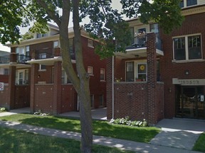 Residential buildings in the 100 block of Elliott Street West are shown in this undated Google Maps image.