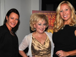 Christine Romualdi, left, Kim Spirou and Snez Koutras enjoy Rotary Safari Soiree, an evening of friendship in support of a Rotary Mission to Ghana, held at The City Grill February 27, 2014. (NICK BRANCACCIO/The Windsor Star)