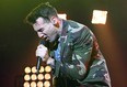 Hedley lead singer Jacob Hoggard performs at the WFCU Centre on Saturday, March 1, 2014. (REBECCA WRIGHT/ The Windsor Star)