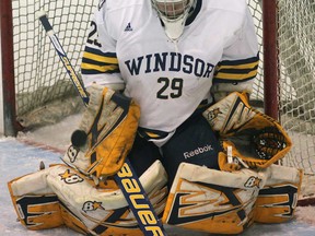 Windsor goalie Parker Van Buskirk made 28 saves in a 6-2 win over Lakehead Saturday in the OUA West final. (DAN JANISSE/Windsor Star files)