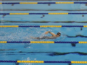 Swimmers use the pool at the Windsor International Aquatic and Training Centre on Wed. March 19, 2014, during the 9-5 recreational period. Recreational users will be displaced with a number of upcoming events at the centre. (DAN JANISSE/The Windsor Star)