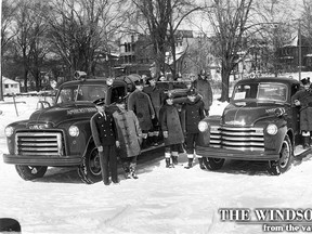 These two new trucks of the Amherstburg Fire Department pictured on March 10, 1950 led Fire Chief Jack Hamilton to say that Amherstburg has the finest fire-fighting equipment of any town of its size in Canada. (FILES/The Windsor Star)