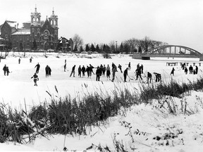 Fresh air addicts flocked to River Canard on a brisk Jan. 19, 1957. (Walter Jackson/The Windsor Star)
