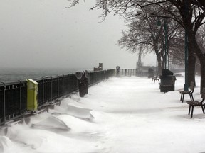 Winter desolation on Windsor's riverfront on the morning of March 12, 2014. (Nick Brancaccio / The Windsor Star)