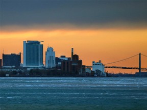 The Windsor skyline at sunset in a January 2011 file photo. (Nick Brancaccio / The Windsor Star)