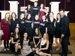 In this file photo, John Nabben (right), artistic director of the Theatre Ensemble, stands with a group of his team at the Western Ontario Drama League festival awards banquet at the Teutonia Club Saturday, March 15, 2014. (JOEL BOYCE/The Windsor Star)