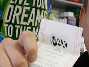 Lotto MAX tickets are shown in this 2009 file photo.