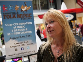 Michelle Fortier, vice-president of the Kingsville Folk Music Festival attends the Tourism Windsor Essex Pelee Island Tourism Kick-off at Devonshire Mall, Friday, March 28, 2014.   (DAX MELMER/The Windsor Star)