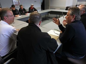 Unifor leaders meet at the local union hall in Windsor on Tuesday, March 4, 2014. (TYLER BROWNBRIDGE/The Windsor Star)