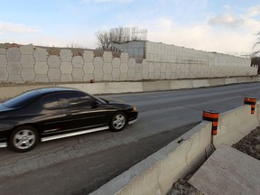 One of the many retaining walls along the Herb Gray Parkway is seen in Windsor on Tuesday, March 25, 2014.                      (TYLER BROWNBRIDGE/The Windsor Star)