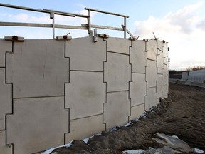 One of the many retaining walls along the Herb Gray Parkway is seen in Windsor on Tuesday, March 25, 2014.                      (TYLER BROWNBRIDGE/The Windsor Star)