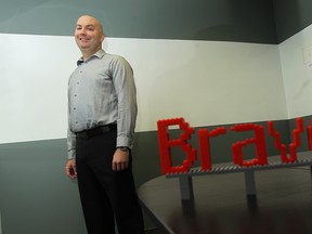 Brent McPhail stands inside the offices of Brave Control Solutions in Windsor. (TYLER BROWNBRIDGE / The Windsor Star)