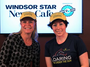 Kelly Steele talks running with Charlotte Loaring in News Cafe, for Kelly's Fitness Calendar, April 23, 2014. (NICK BRANCACCIO/The Windsor Star)