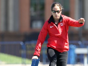 Former University of Windsor runner Noelle Montcalm works out at Alumni Field last year. (DAN JANISSE/The Windsor Star)