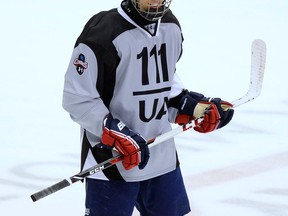Windsor's Anthony Salinitri skates at the OHL Draft Combine. (AARON BELL/OHL Images)