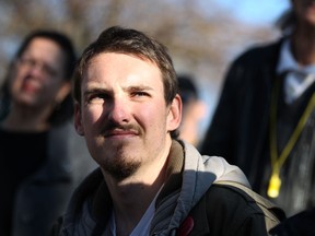 Files: Ian Clough, a participant in the Occupy Windsor movement, speaks to the media during a press conference at their encampment at Senator David Croll Park in downtown Windsor, Monday, Nov. 21, 2011.  (DAX MELMER/The Windsor Star)