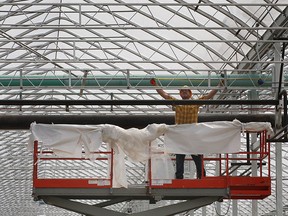 A greenhouse is constructed in this file photo. (DAN JANISSE/The Windsor Star)