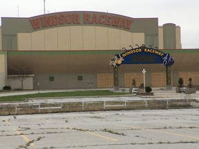 The boarded-up remains of Windsor Raceway Slots on April 28, 2014. (Tyler Brownbridge / The Windsor Star)