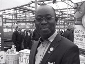 Dr. Festus Asikhia, the founder, president and CEO of Festrut Group  will see Leamington's Thomas' Utopia Brand tomato products exported to Nigeria in a $25M deal on April 22, 2014. (Mary Caton/The Windsor Star)