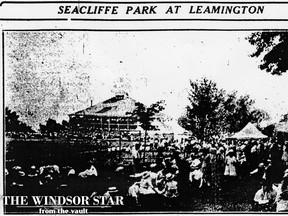 Seacliff Park along Leamington's waterfront is pictured on Aug. 27, 1921. (FILES/The Border Cities Star)