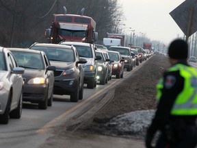 Northbound traffic on Ojibway Parkway is shown in this January 2014 file photo. (Dax Melmer / The Windsor Star)