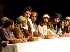 Bryce Hope, centre, portrays Jesus during the Last Supper with his disciples during Parkwood Gospel Temple’s 73rd production The Voice, a musical drama, Friday, April 18, 2014. The Voice will also be performed on Saturday, April 19 and Sunday, April 20 starting at 7 p.m (JOEL BOYCE/The Windsor Star)