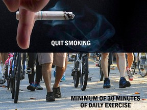 Two ways to help avoid cancer is to quit smoking and get a minimum of 30 minutes of exercise a day. (The Windsor Star)