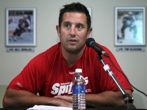 Windsor Spitfires head coach Bob Boughner announces a  Breakfast with the Spits fundraiser in support of the Windsor-Essex 2013 International Children's Games in 2012. (DAX MELMER/The Windsor Star)