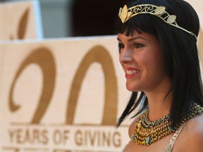 A roman-themed model is shown Friday, May 16, 2014, at a event marking the 20th anniversary of Caesars Windsor. (DAN JANISSE/The Windsor Star)
