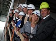 Lakeshore MURF partners, from right to left, Barry Zekelman, Stephanie Zekelman, Danielle Tullio, Rocco Tullio and family members stand above the newly named Rock Developments arena, May 15. Rock Developments president Rocco Tullio donated $300,000 to the project, taking naming rights for the 1,000 seat arena. (Rick Dawes/The Windsor Star)