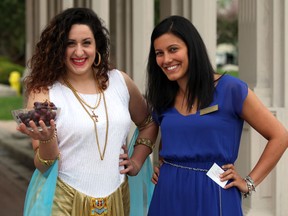 Olivia Bauer, left, and Melissa Muscedere attend Sante, A Toast to Your Health, a sampling of local flavour and local wine at Ciociaro Club of Windsor Thursday May 15, 2014. (NICK BRANCACCIO/The Windsor Star)