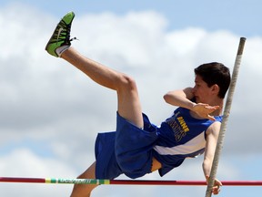 St. Anne's Julian Pieniazek competes at the SWOSSAA Track and Field Championships at Alumni Field Thursday. (TYLER BROWNBRIDGE/The Windsor Star)