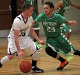 Herman's Trevelle Blythe, right, guards Massey's Justin Lalonde at Massey. (NICK BRANCACCIO/The Windsor Star)