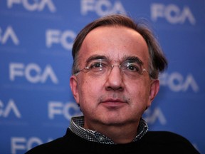 Fiat Chrysler Automobiles Group CEO Sergio Marchionne speaks at a press conference after presenting the 2014-2018 business plan to investors, financial analysts, and key stockholders at the company's 2014 Investor Day at the Chrysler Group headquarters May 6, 2014 in Auburn Hills, Michi. (Bill Pugliano/Getty Images)