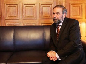 NDP Leader Tom Mulcair in his Ottawa office on Parliament Hill on May 13, 2014. (File photo) (Jean Levac/Postmedia News)