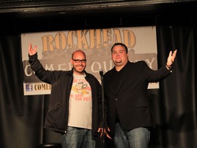 Joshua Haddon - Managing Partner,  and Dave Krundija - owner at The Comedy Quarry celebrate the businesses first anniversary. Star file photo