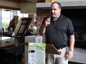 Dan Hogan talks to the media during the announcement of the annual Joe Hogan Memorial Golf Tournament at the Windsor Regional Cancer Centre in Windsor on Wednesday, May 21, 2014.             (TYLER BROWNBRIDGE/The Windsor Star)