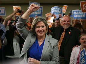 Ontario NDP leader, Andrea Horwath arrives at a campaign rally at the Caboto Club, Saturday, May 24, 2014.  (DAX MELMER/The Windsor Star)