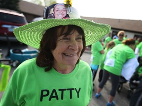 Anne Boscariol, sister of Patricia Lemmon, who died last year at the age of 55 from lung cancer, participates in the 18th annual LifeWalk for Hospice at the Riverside Sportsmen Club, Saturday, May 10, 2014.  (DAX MELMER/The Windsor Star)