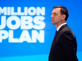 Ontario PC Party leader Tim Hudak at the release of the Tory economic platform in Toronto on May 14, 2014. (Darren Calabrese / The Canadian Press)