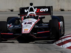 Will Power, drives the No. 12 Team Penske Dallara Chevrolet, practises for the Verizon IndyCar Series 2014 Chevrolet Indy Dual in Detroit at The Raceway on Belle Isle on May 30, 2014 in Detroit, Michigan.  (Photo by Nick Laham/Getty Images)