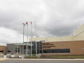 The main entrance to the South West Detention Centre in Windsor, Ont. is shown on Friday, May 2, 2014.  (DAN JANISSE/The Windsor Star)